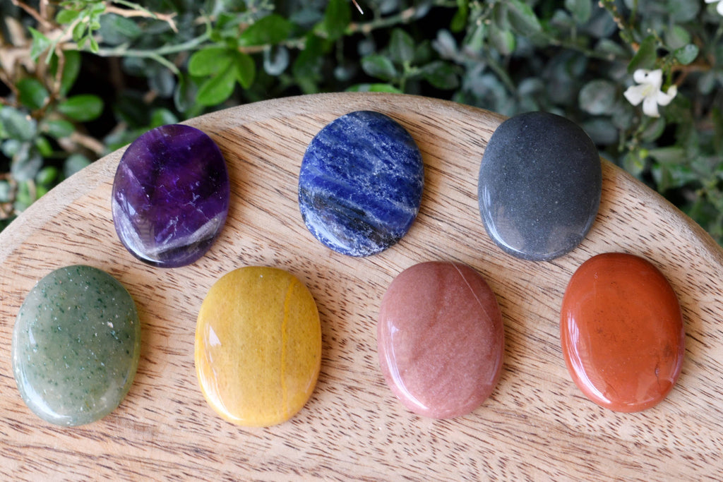 7pcs Chakra Oval Crystal Set