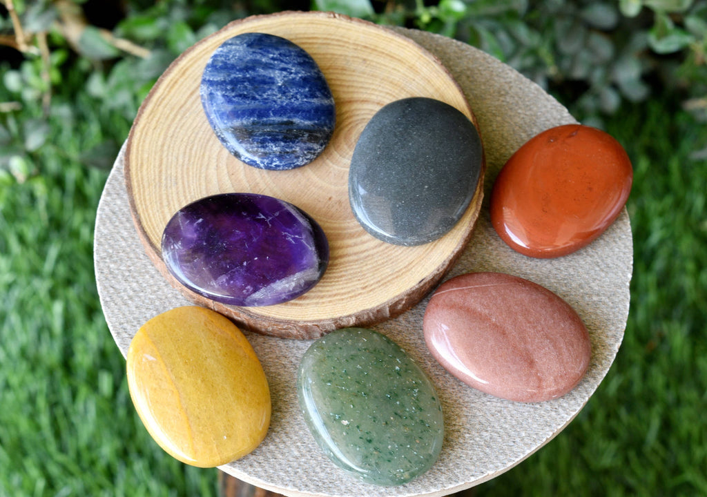 7pcs Chakra Oval Crystal Set