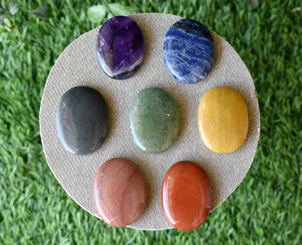 7pcs Chakra Oval Crystal Set