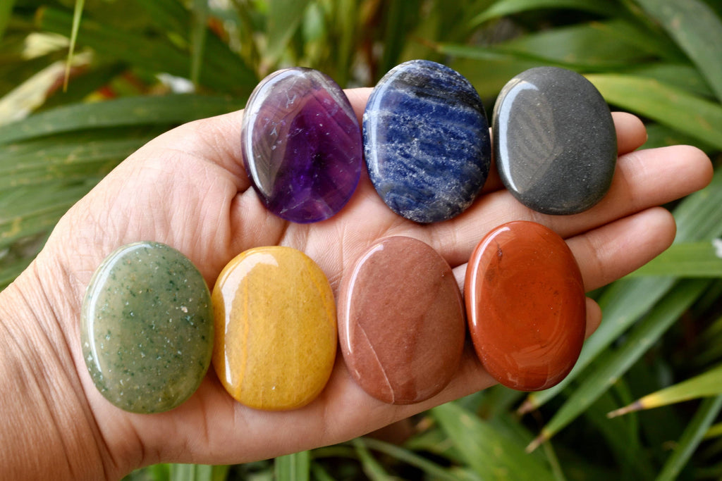 7pcs Chakra Oval Crystal Set